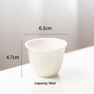 YUBIN Tazza da Caffè in Ceramica Stile Arabo/Etiopico, 70ml 100ml 180ml 250ml, Bianca, Lavabile in Lavastoviglie, Adatta al Microonde, per Ufficio/Caffetteria/Sala da Tè - Product Image 3