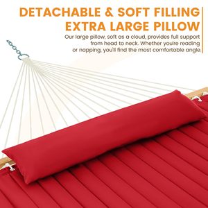 Double Person <b>Hammock</b> With Pillow Backyard Garden Use Leisure Indoor Portable QuiltedHammock - Product Image 3