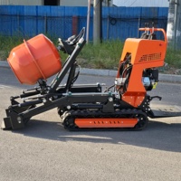 Nouveau produit : Mini-bétonnière autoportée sur chenilles, mobile, 500M, pour béton et ciment, avec fonction de benne basculante