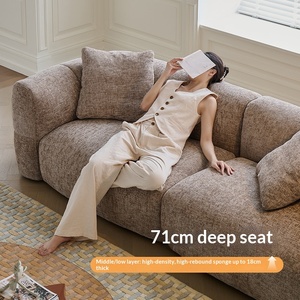 โซฟาผ้าฟองน้ำแบบสั่งทำทรงตัวแอล สไตล์ฝรั่งเศส 32D พร้อมฟองน้ำบีบอัด 3 ที่นั่ง ดีไซน์ไร้โครง สำหรับบ้านพักตากอากาศ - Product Image 1