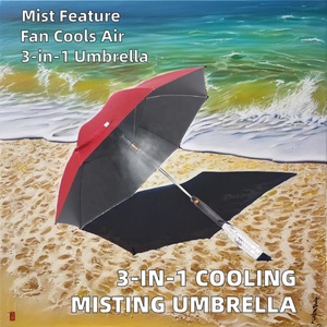 Battery Rechargeable Fan <b>Umbrella</b> 46inch <b>Umbrellas</b> with Fan and Water Mist Cool in Hot Weather - Product Image 3