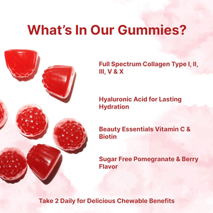 Gomitas con Sabor a <span class=keywords><strong>Granada</strong></span> y Bayas, Multicolágeno, 5 Tipos, Biotina, Ácido Hialurónico, Complejo <span class=keywords><strong>de</strong></span> Vitamina C, Suplemento Vegano <span class=keywords><strong>de</strong></span> Belleza - Product Image 3