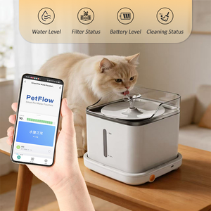 Fontaine à eau pour animaux de compagnie Tuya WiFi App 2,2 L avec surveillance de la santé à distance, capteur radar, pompe silencieuse sans fil, filtre et alertes pour chats et chiens - Product Image 2