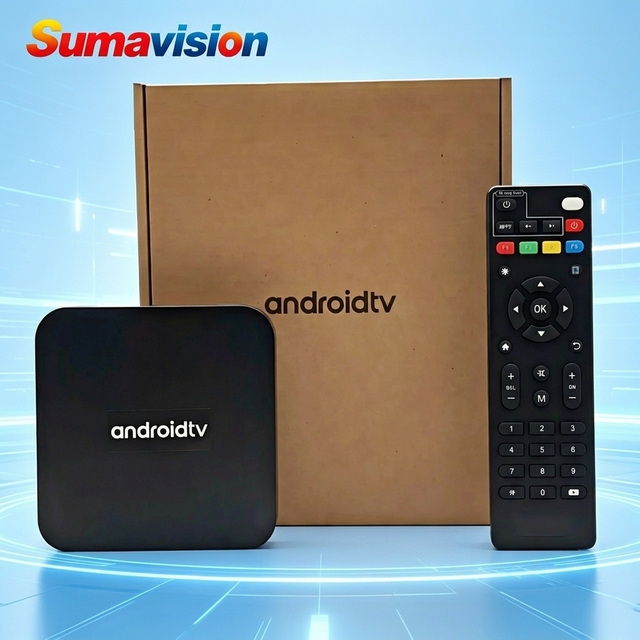 Sumavision 4G+16G 4K Quad Core Android 9 Set-top Box HDR/H265 WiFi5 BT Voice Remote OTT 12-month Warranty for Customized
