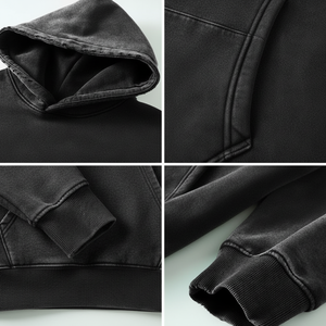 Sudaderas con capucha de gran tamaño para hombre, Sudadera con capucha Vintage para parejas, lavada con ácido Sudadera con capucha, ropa de calle, sudaderas con capucha Vintage de algodón - Product Image 1