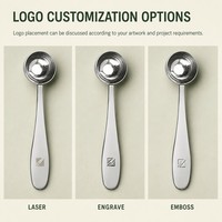 Cuillère doseuse en acier inoxydable avec logo personnalisé et emballage sur mesure pour les marques de café et de lait en poudre, commandes en gros personnalisées