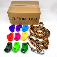 Kit de supports d'escalade de 25 pièces avec poignées et matériel de montage, corde nouée