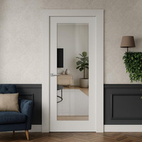 Porte en verre avec cadre en bois pour portes intérieures en bois massif et solutions de construction personnalisées
