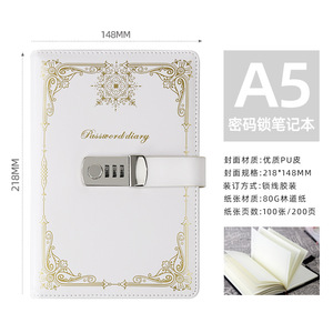 Buku Catatan Spiral <span class=keywords><strong>A5</strong></span> Diskon Besar, Kunci Sandi, Sampul Kanvas, Buku Catatan Bisnis Bersampul Keras - Product Image 5