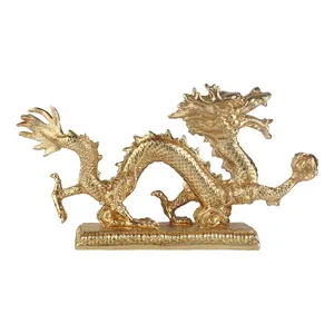 Feng Shui traditionnel chinois dragon statue résine décoration de la maison Dragon sculpture carpe décoration œuvre d'art à la main