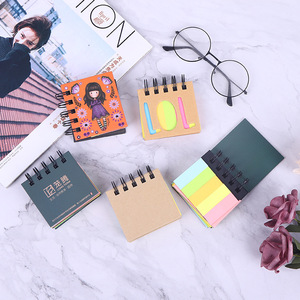 Bloc-notes collant anneau en spirale personnalisé ensemble de notes collantes mémo mini onglets d'index carton Notes autocollantes recyclables pour étudiant - Product Image 3