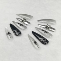 Fabricantes al por mayor Color blanco y negro Araña 3D de Punta larga Reutilizable con piezas de uñas