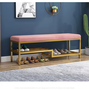 Light Luxury Modern Wood Home & School Use Upholstered <b>Shoe</b> <b>Rack</b> with Cushion Doorway Shoeshine You Can Sit - Product Image 2