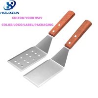 Offre Spéciale – Ensemble de 2 Spatules de Barbecue en Acier Inoxydable Style Coréen avec Manche en Bois pour Cuisine et Cuisson en Extérieur