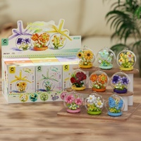 Nouveau jouet de construction en blocs transparents en forme de fleurs 7591-7599, cadeau, modèle de rose, tournesol