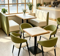 Tables basses en bois massif de style moderne et chaises de café de style nordique pour ensembles de meubles de restaurant