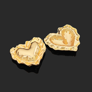 Botones de metal de aleación con forma especial de concha marina, estrella de mar, para ropa, personalizados de fábrica, con vástago, color dorado - Product Image 6