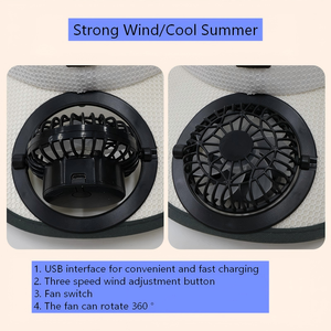 Gorra de Béisbol con Ventilador de Carga Solar, Recargable, Ajustable, Transpirable, con Malla, para Hombres y Mujeres, Trabajo al Aire Libre - Product Image 2