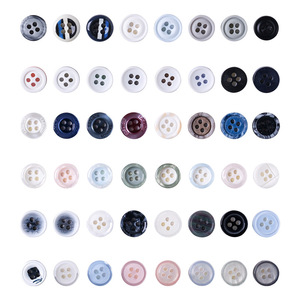 Resin Four-Hole Shirt <b>Buttons</b> Round Embossed Logo Hand-Sewn Eco-Friendly For Shirts <b>Suits</b> Dresses Knitwear Cheongsams - Product Image 1