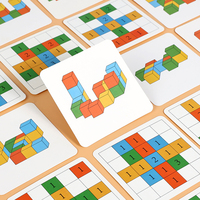 Jeu de construction de blocs Montessori pour deux joueurs, entraînement à la pensée logique, développement de la pensée mathématique, ensemble de blocs de construction amusants