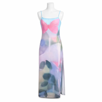 Robe longue décontractée Y2K d'été pour les vacances, coupe Empire, respirante, lavable, sans manches, en maille, à fines bretelles, durable, antistatique au dos