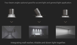 Nhà máy thiết kế độc đáo nhôm IP44 9 12 15 Watt COB trần LED xuống phần ánh sáng nhà ở Spotlight điều chỉnh vuông Downlight - Product Image 6