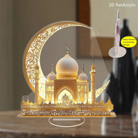 Decoraciones Navideñas con Forma de Luna de Diseño Innovador, Decoración Acrílica 2D para Fiestas y Eventos en el Hogar, Regalos Navideños