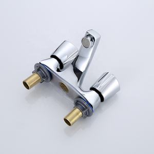 Robinet de lavabo moderne à deux poignées et deux trous Robinet <span class=keywords><strong>d</strong></span>'<span class=keywords><strong>eau</strong></span> en laiton avec noyau de valve en céramique <span class=keywords><strong>Installation</strong></span> à <span class=keywords><strong>prix</strong></span> <span class=keywords><strong>d</strong></span>'usine pour salles de bains - Product Image 2