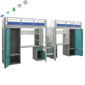 Trường nhà khách sạn cầu thang lưu trữ giá cô gái nghiên cứu bảng bàn thanh thiếu niên sắt thép kim loại trẻ em kim loại trẻ em bunk giường với bàn - Product Image 2