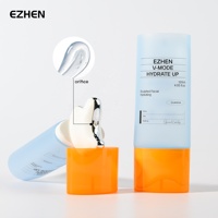 Tube souple personnalisé et tête de massage ergonomique multipoints, tube cosmétique laminé à barrière avec applicateur électroplaqué