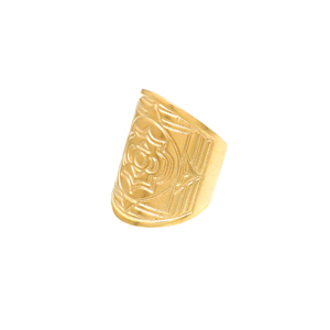 Anillo de Chakra de Plata de Ley 925 con incrustaciones de ajuste de bisel chapado en oro de 18 quilates para boda o fiesta - Product Image 1