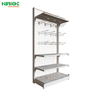 Highbright Metal <b>Wire</b> Mesh Back Panel Gondola <b>Shelving</b> Double Sided Single Sided Retail Display <b>Rack</b> for Supermarket and Grocery - Product Image 2