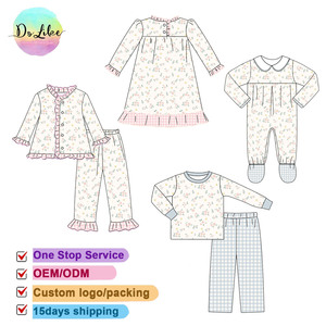 Set <span class=keywords><strong>Pigiama</strong></span> per Bambine in Seta di Latte OEM, <span class=keywords><strong>2</strong></span> <span class=keywords><strong>Pezzi</strong></span>, Maniche Lunghe, Abbigliamento da Notte per Bambini - Product Image 1