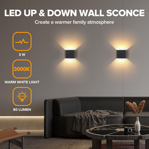 Applique murale LED cubique étanche IP65, orientable, en aluminium, pour décoration de jardin et porche, rechargeable - Product Image 5