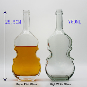 Bouteille en verre de luxe en forme de violon, design unique, vente chaude, qualité alimentaire supérieure, 500 ml, 750 ml, pour whisky, Bordeaux, brandy, <span class=keywords><strong>gin</strong></span> - Product Image 6