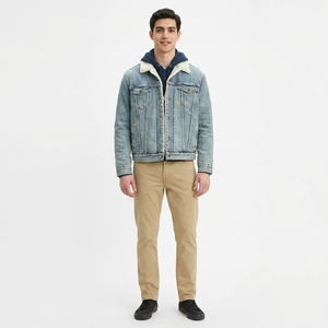Finer Threads <b>Denim</b> Hooded Men's <b>Jacket</b> 100% Cotton Stand Collar Windproof Zipper Closure Regular Sleeve Vintage Style - Product Image 1