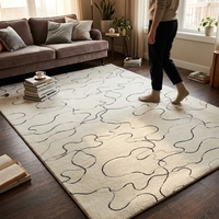 Grand tapis de luxe sur mesure pour salon et chambre à coucher, tapis moderne pour chevet et tapis de sol