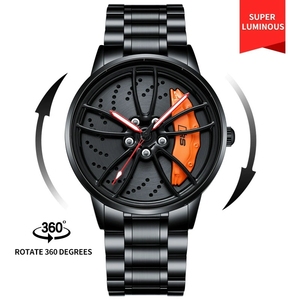 Reloj de Pulsera de Acero Inoxidable para Hombre, Diseño de Llanta de Coche, Deportivo y Elegante, con Manecillas Luminosas, Envío Directo - Product Image 5
