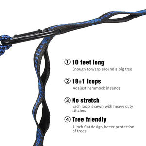 <span class=keywords><strong>Hamac</strong></span> de camping double pour 2 <span class=keywords><strong>personnes</strong></span>, loisirs de plein air, ultraléger, 450 lb - Product Image 4