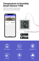 Thermomètre hygromètre numérique LCD, détecteur de température et d'humidité pour réfrigérateur et congélateur, mini thermographe haute précision pour la maison et les chambres froides