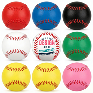 High Quality Custom 9 Inch PU Leather Softball and <strong>Baseball</strong> <strong>Balls</strong> Outdoor Game Suitable Custom Logo Included - Product Image 2