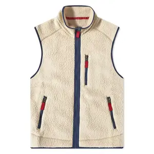 AQTQ Manufacture Gilet polaire sherpa pour homme Gilet polaire Gilet en laine