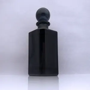 büyük cam kutu ekran Suppliers-Sıcak satış klasik siyah gri şeffaf renk özelleştirmek 250ml 450ml büyük sürahi cam şişe parfüm ekran