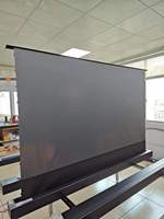 Écran de Projection Électrique au Sol Tendu pour Intérieur de 92 100 110 120 135 150 Pouces, Édition Personnalisée avec Télécommande