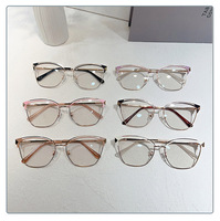 Lunettes œil de chat en métal Lunettes optiques mode pour ordinateur Lunettes photochromiques anti-lumière bleue Charnière à ressort pour montures de lunettes