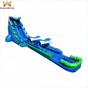 Toboggan aquatique gonflable de 18 pieds avec protection anti-chute pour piscine, idéal pour jardins et cours arrière commerciaux - Product Image 5