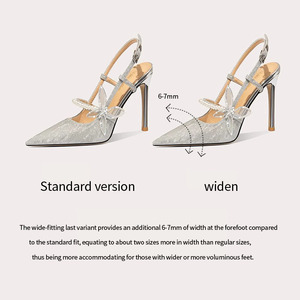 Sandali con Tacco Alto Lilywei, <span class=keywords><strong>Scarpe</strong></span> da Donna Eleganti con Cinturino Posteriore, <span class=keywords><strong>Scarpe</strong></span> da <span class=keywords><strong>Sposa</strong></span> - Product Image 5