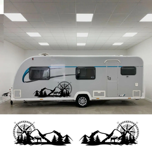 Juego de pegatinas de coche de aventurero de montaña, gráficos de brújula, SUV, Camper de campo traviesa, diseño DIY, decoración de estilo de carrocería de vinilo - Product Image 3