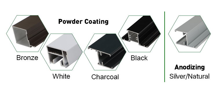 0.8mm Thickness Powder Coated Aluminium Extrusions electrostatic For Window