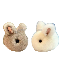 Gantungan Kunci Kelinci Rex Bulu Halus Lucu, Boneka Kelinci Mini, Gantungan Tas, Liontin Mainan untuk Hadiah Anak Perempuan